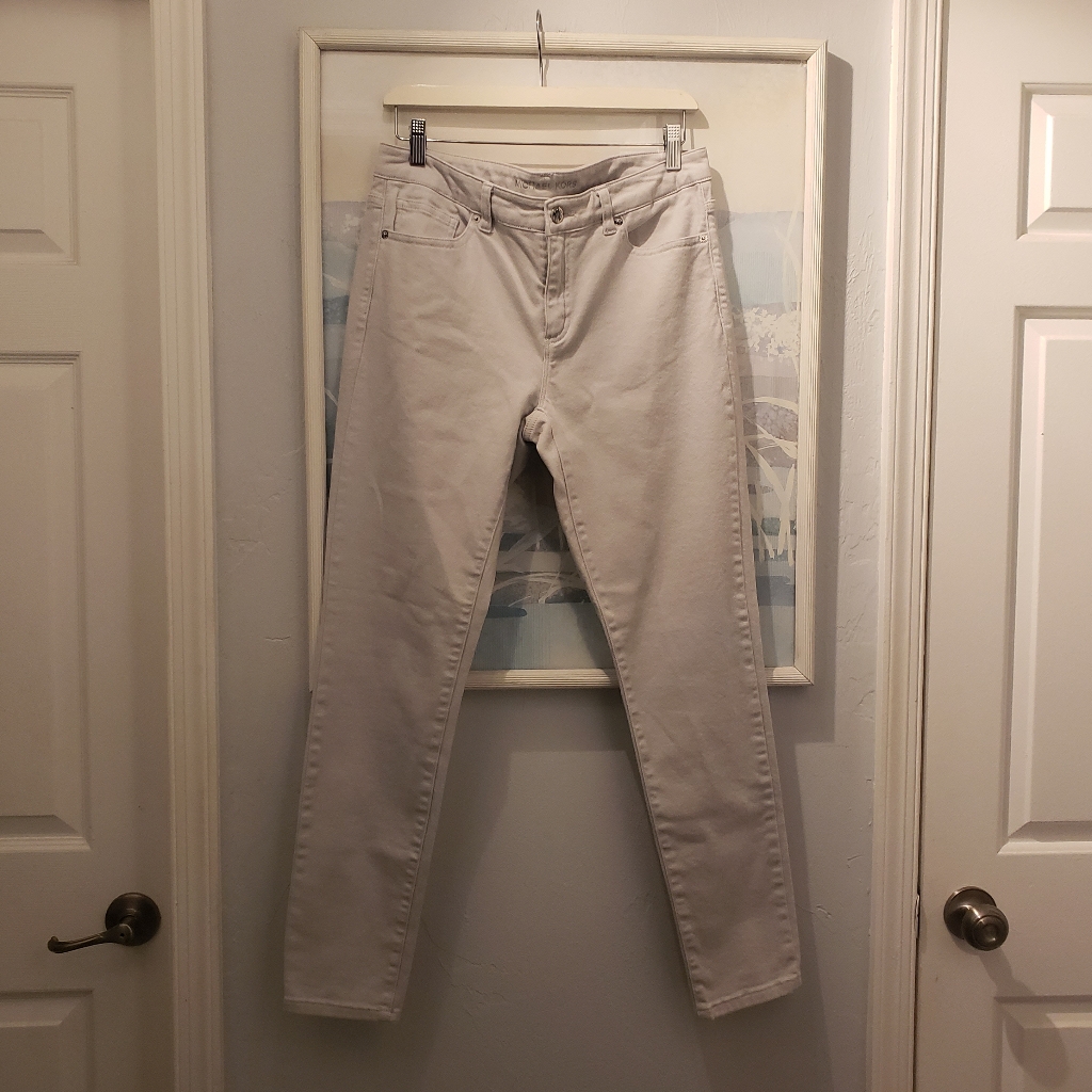 Michael Kors Light Gray Stretchy Skinny Pants Women's 8